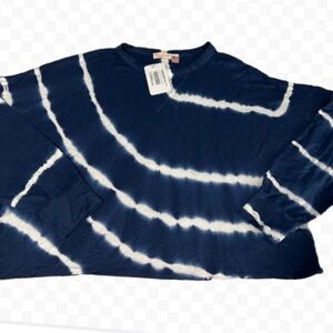 Anthropologie Maronie Crew Neck Pullover Dolman Sleeve Cropped Tie Dye Top Sz L